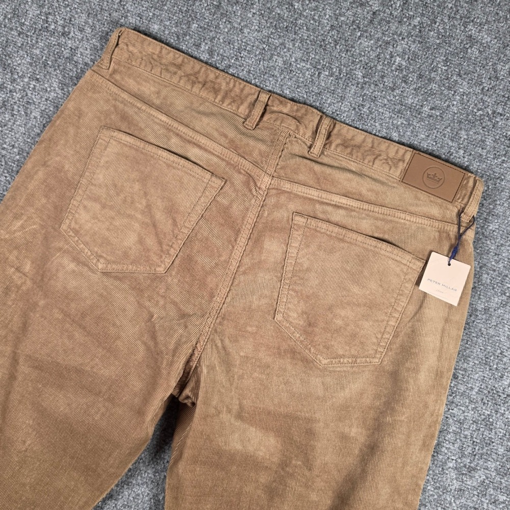 Peter Millar Superior Corduroy Pants Mens 36 Khaki Classic Fit Stretch NWT